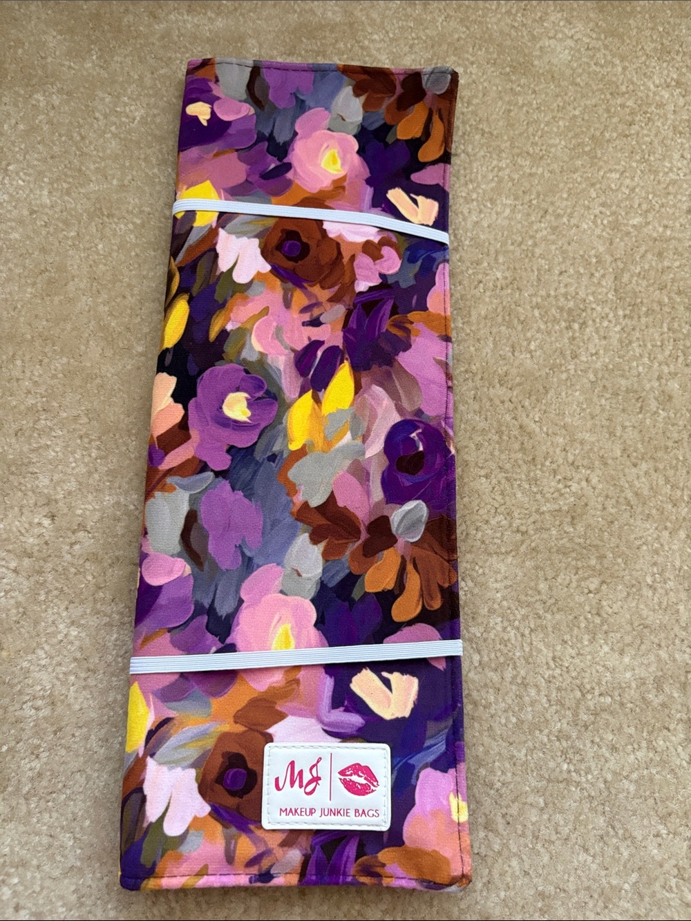 Makeup Junkie Bags Floral Velour Hot Tools bag Purple Multi